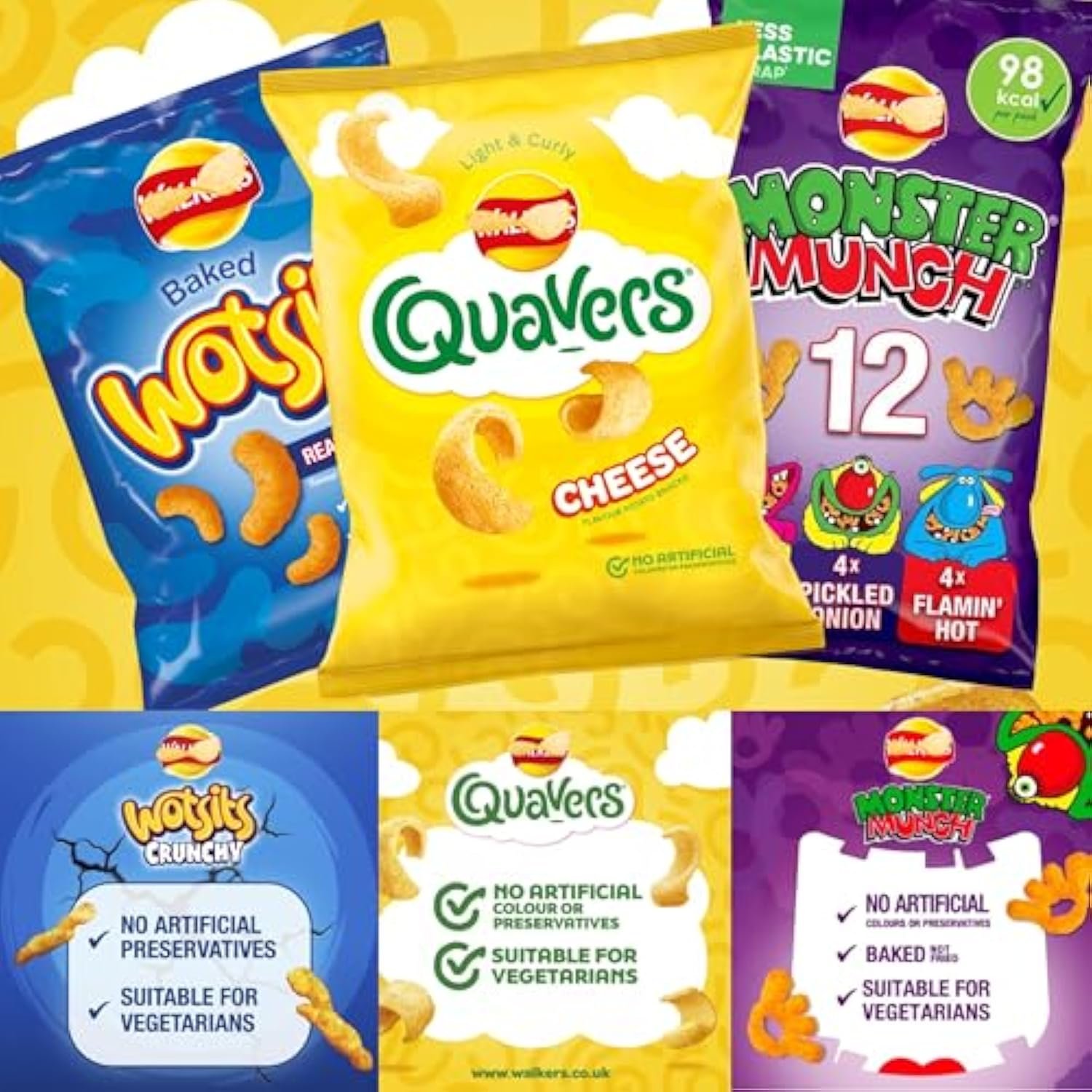 Assorted Flavour Crisps Multipack Box - Variety of 60 Crisps Snacks Box with EXTRA 3 x 18g French Fries Chips. Snacks Bulk Buy for Birthday Party Food, Pub Snacks, Movie Night, Camping - Image 4